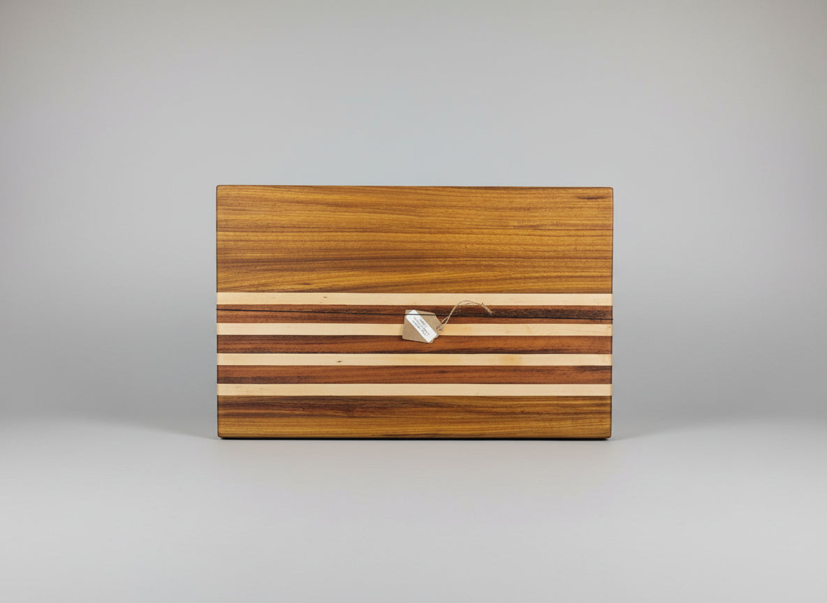 Premium Cutting Board – Canarywood, Tigerwood & Hard Maple (12" x 18" x 1.5")
