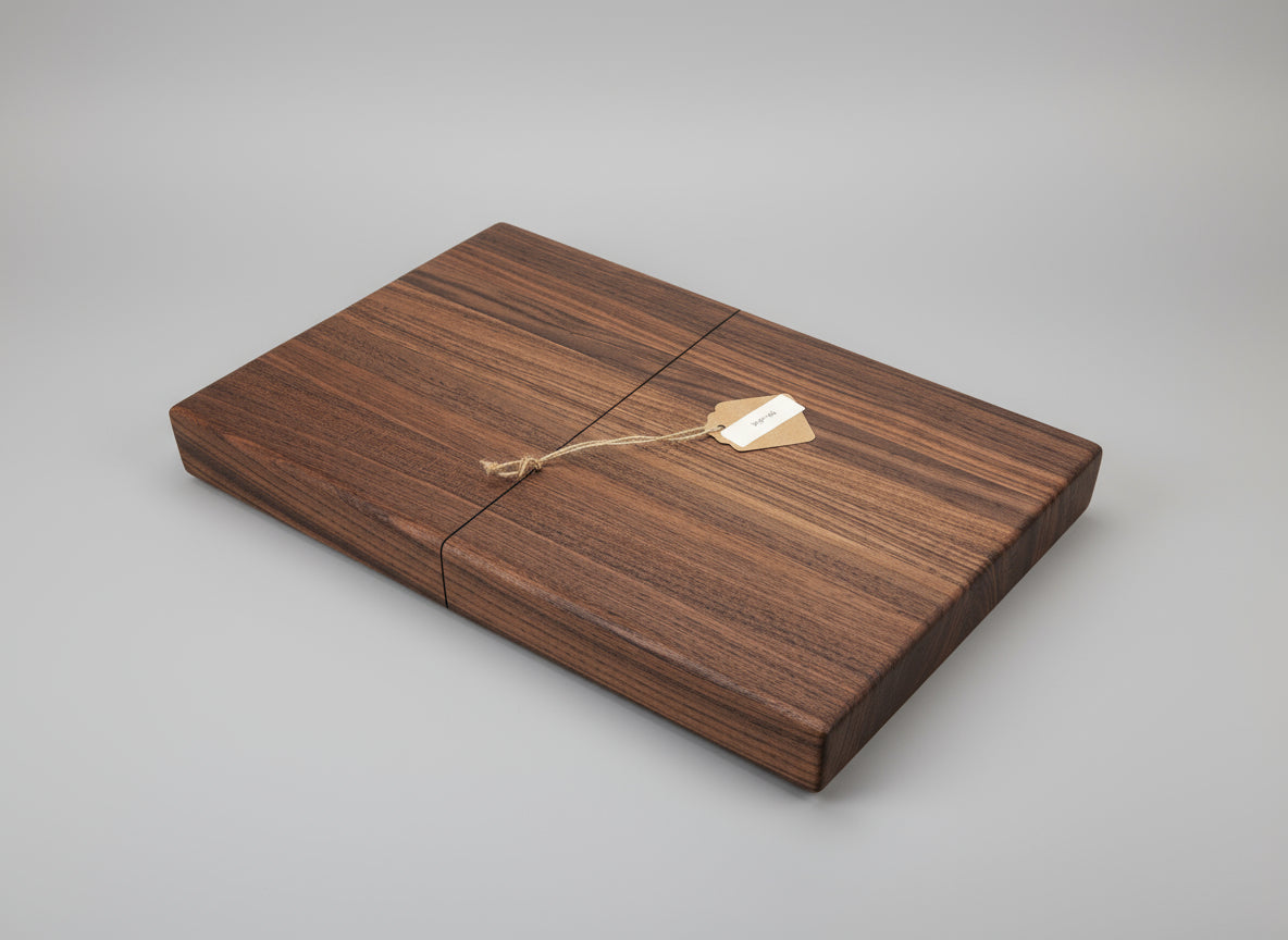 Black Walnut Cutting Board with Rubber Feet – 8" x 14" x 1.5"