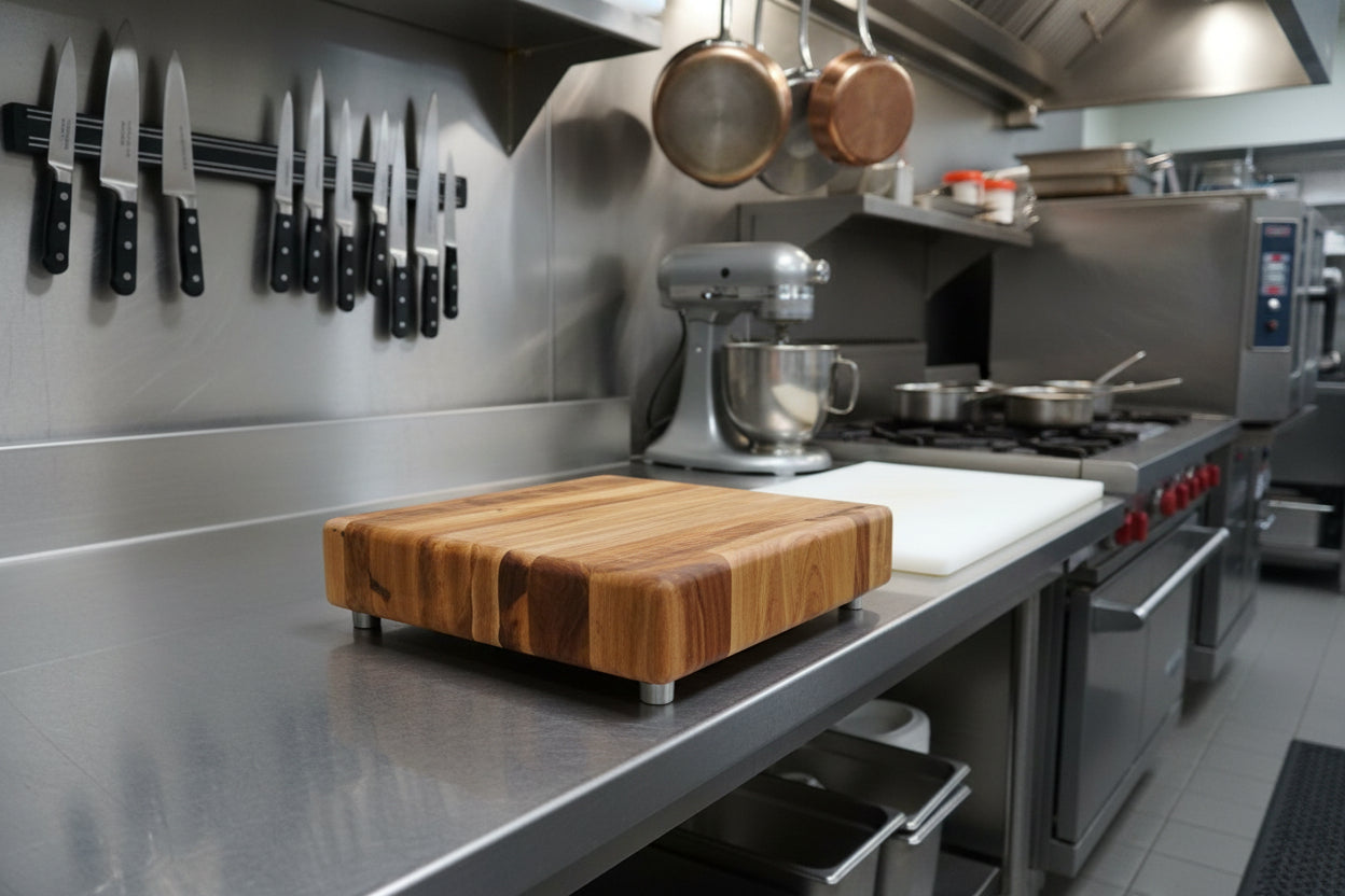 8×10×2" Hard Maple Cutting Block with Stainless Steel Feet