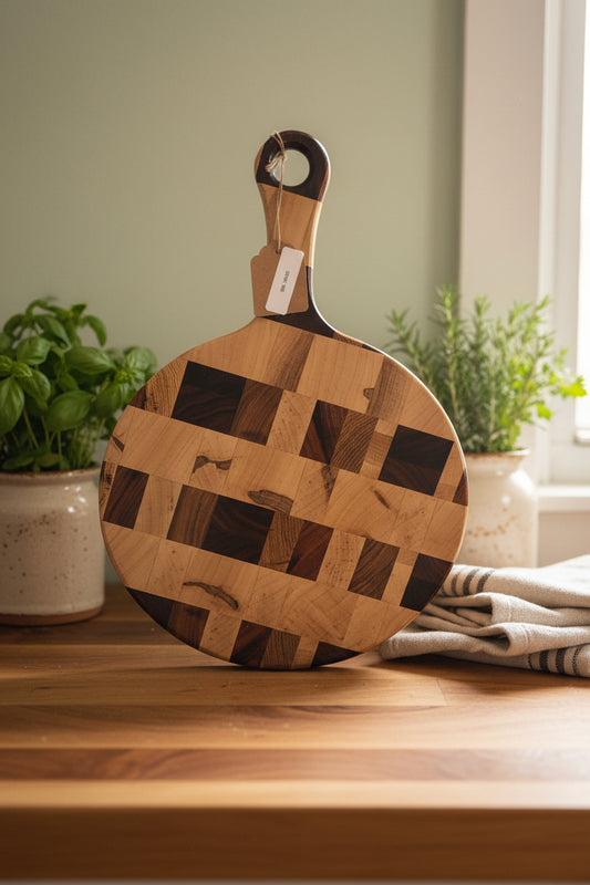 9 × ½" Round End Grain Cutting Board