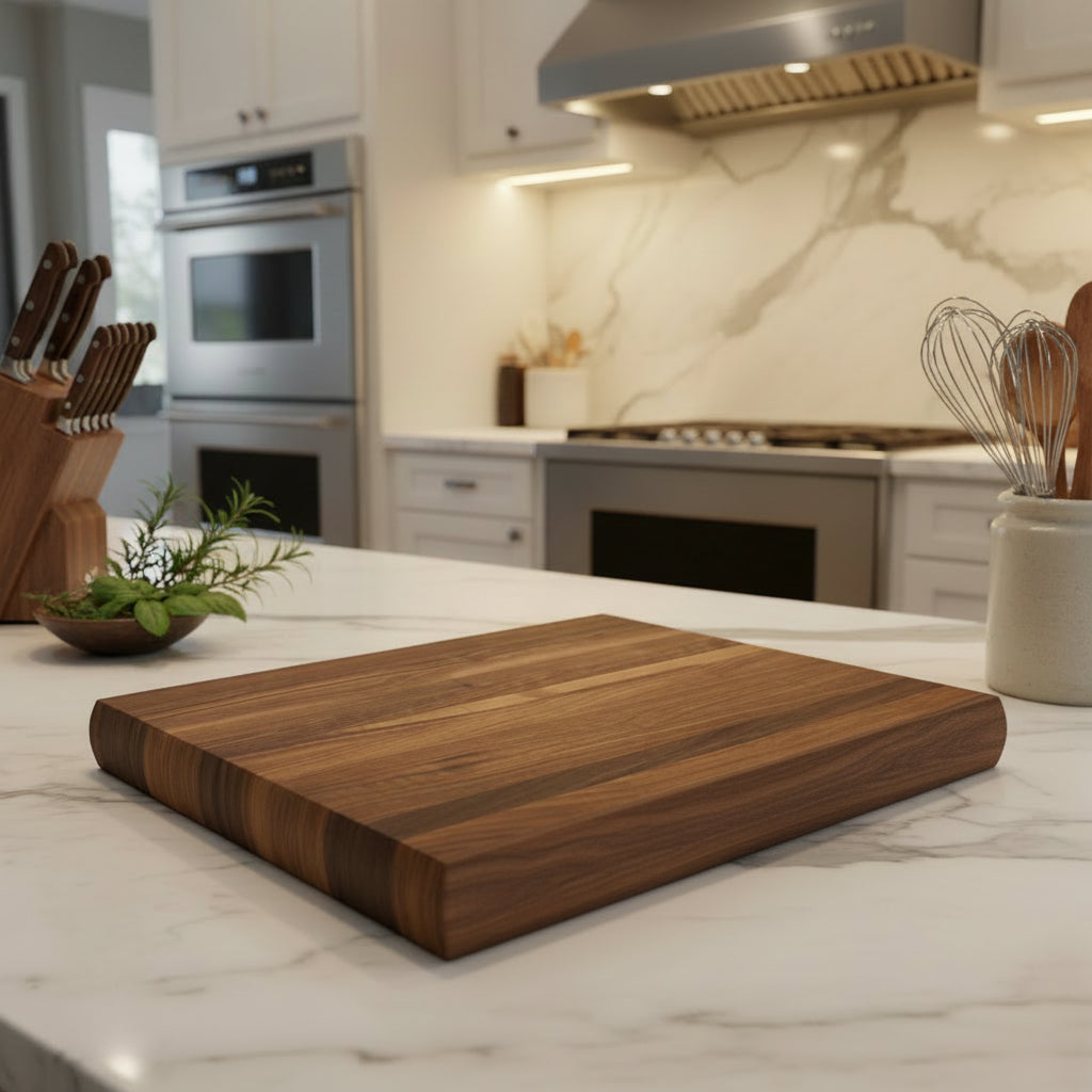 Handcrafted 12×16×1.5" Beautiful Black Walnut Cutting Board