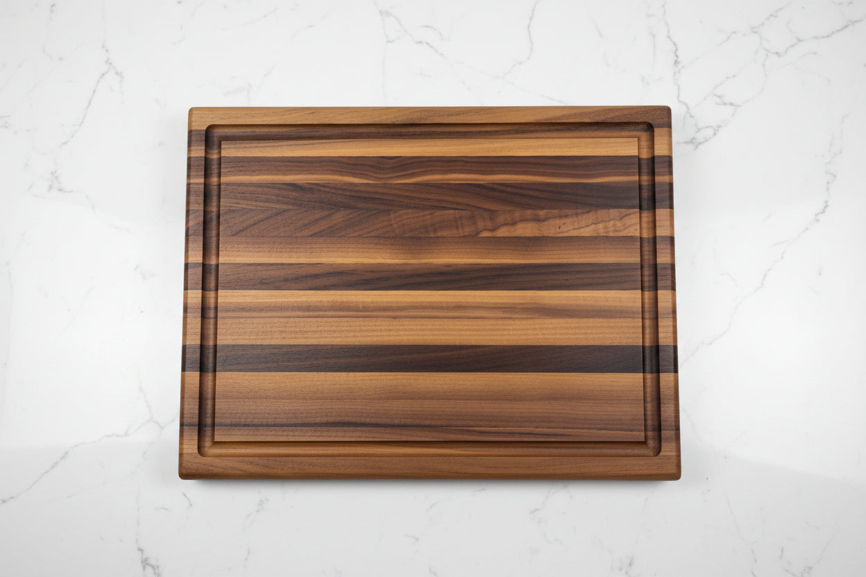 Handcrafted Black Walnut Cutting Board – 12×16×1.5" with Juice Groove