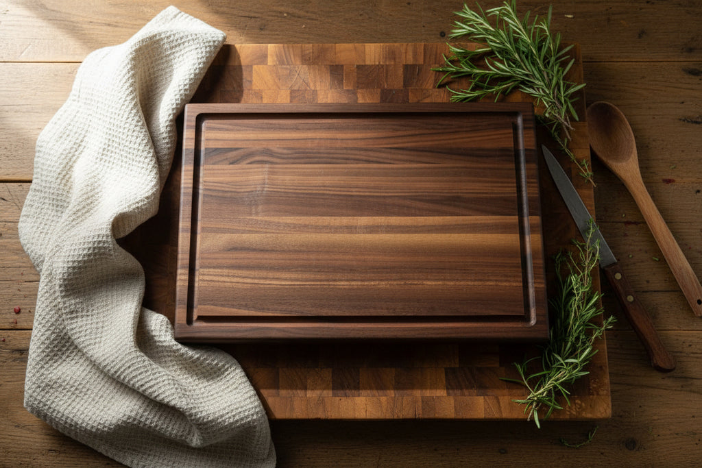 Handcrafted Black Walnut Cutting Board – 12×18×1.5” with Juice Groove