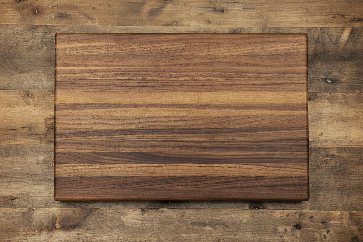 Handcrafted Black Walnut Cutting Board – 12×18×1.5” with Juice Groove
