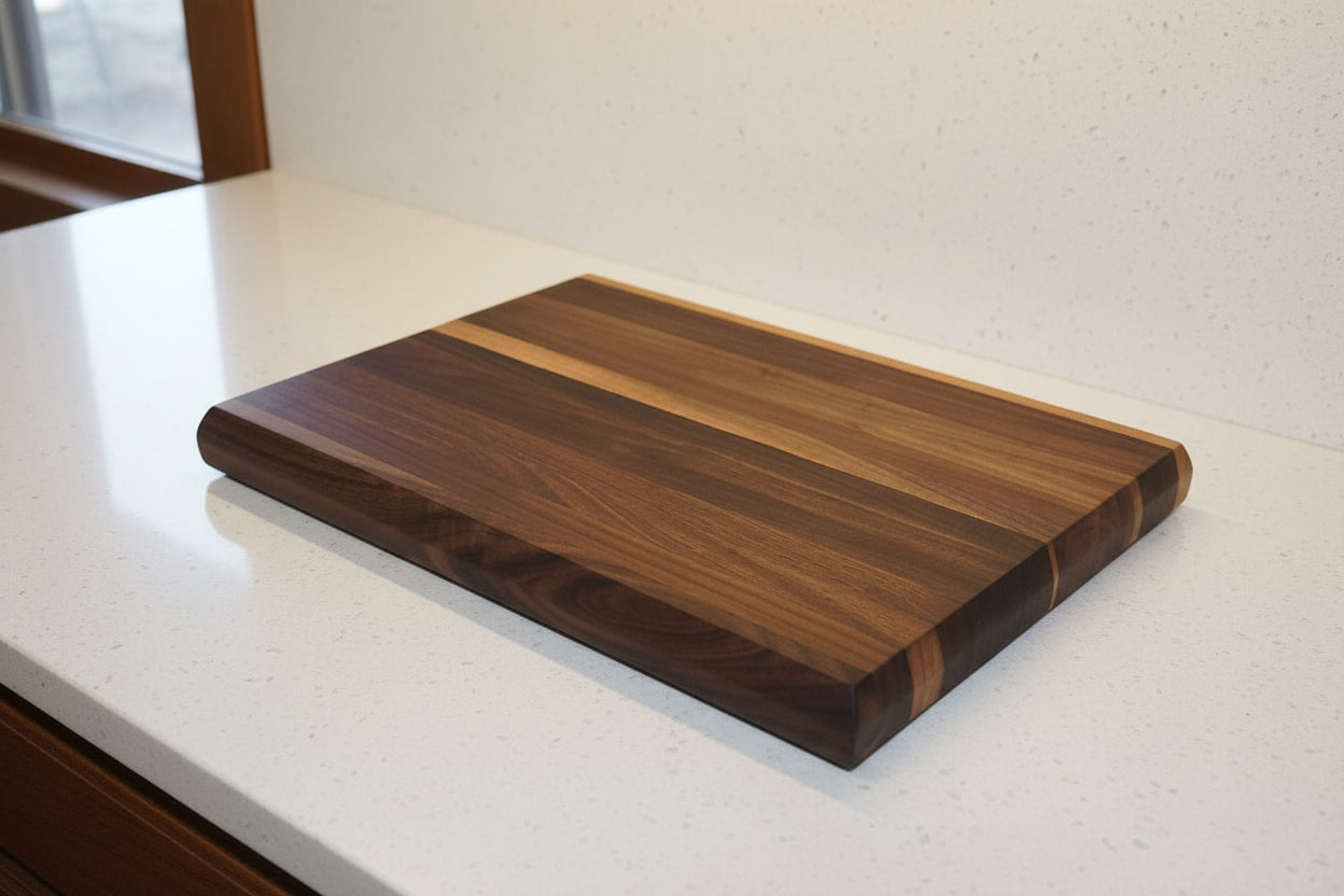 Handcrafted Black Walnut Cutting Board – 12×18×1.5” (Flat, No Groove)