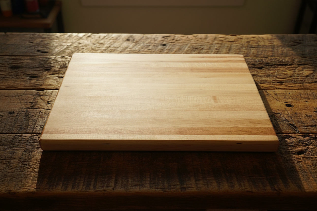 Handcrafted Natural Hard Maple Cutting Board – 12×18×1.25" with Juice Groove
