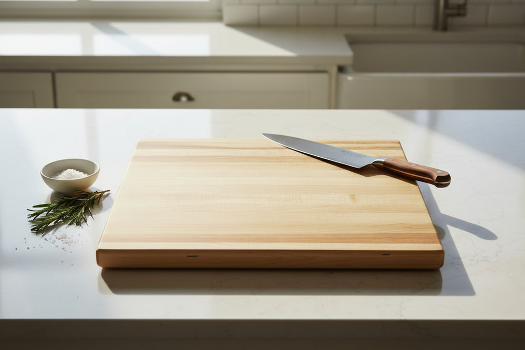 Handcrafted Natural Hard Maple Cutting Board – 12×18×1.5"