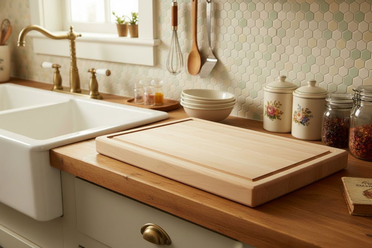Hard Maple Cutting Board – 12" x 18" x 1.5" with Juice Groove
