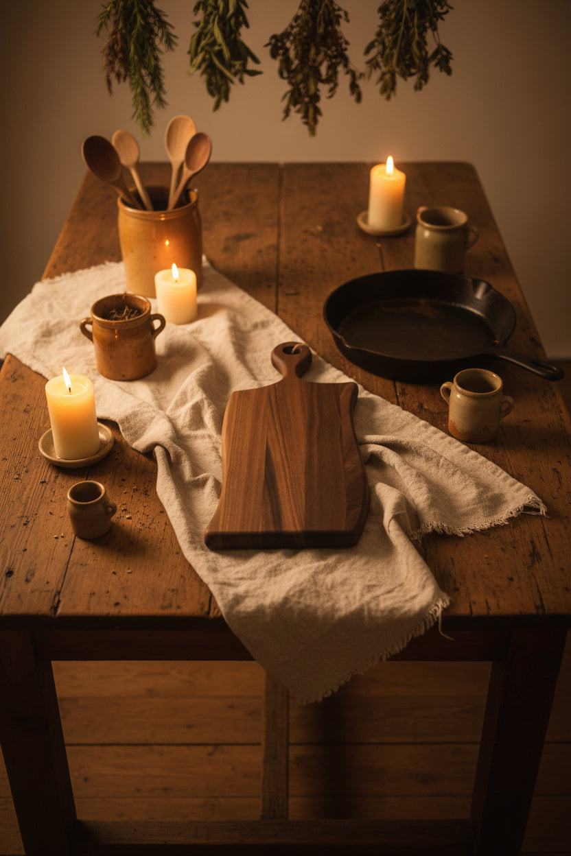 Handcrafted Cutting Board – 6" × 15" × 3/4" Black Walnut with Handle