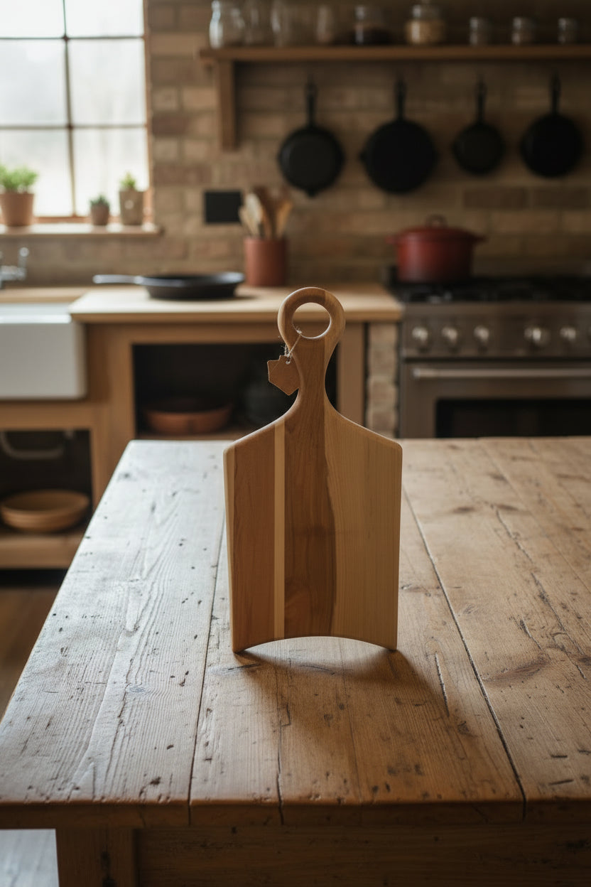 Handcrafted Cutting Board – 7.5" × 15" × 3/4" Northern Hard Maple with Handle