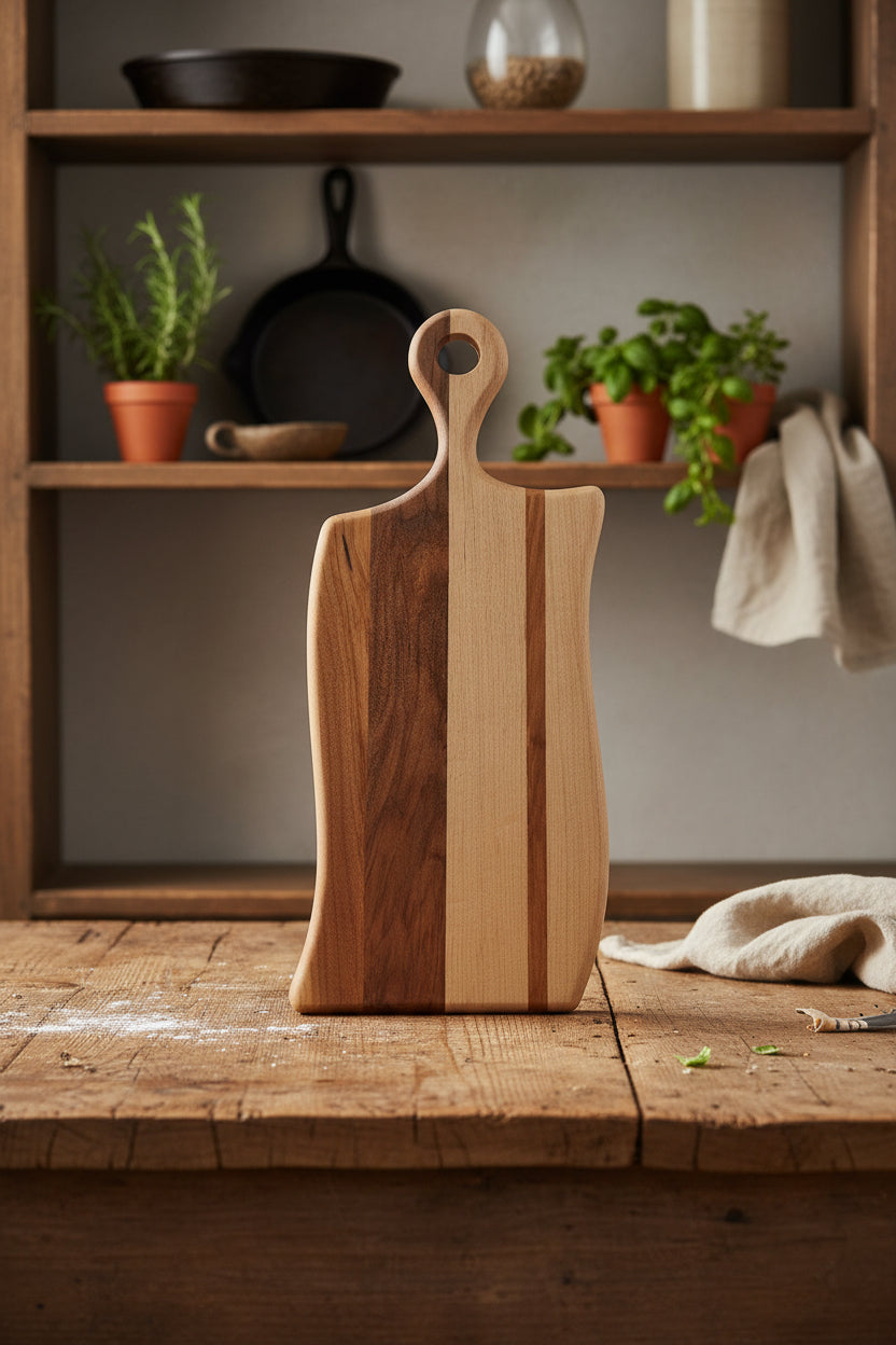 Handcrafted Cutting Board – 6" × 15" × 3/4" Northern Hard Maple with Handle
