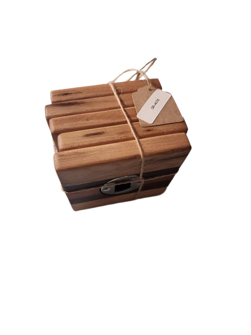 Handcrafted Black Walnut, Maple, and Tigerwood Bottle Openers – 5-Pack (4" x 4" x 5/8")