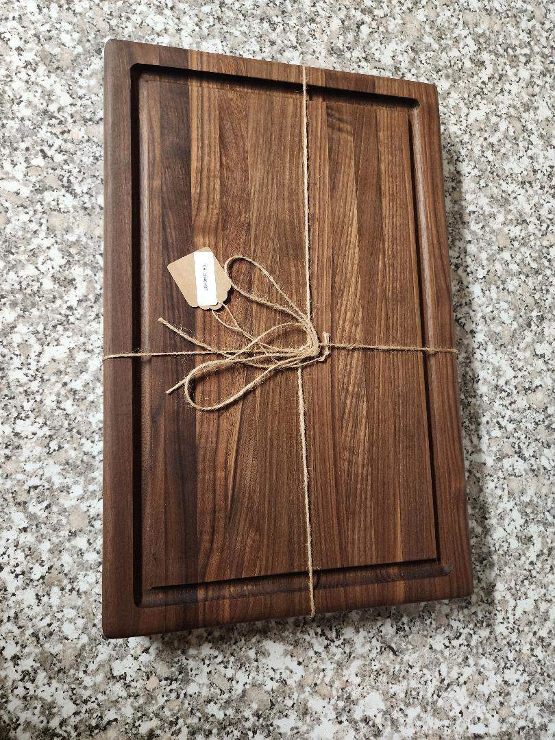 Black Walnut Cutting Board – Handmade 11" x 17" with Juice Groove