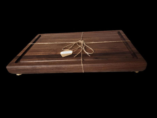 Black Walnut Cutting Board – Handmade 11" x 17" with Juice Groove