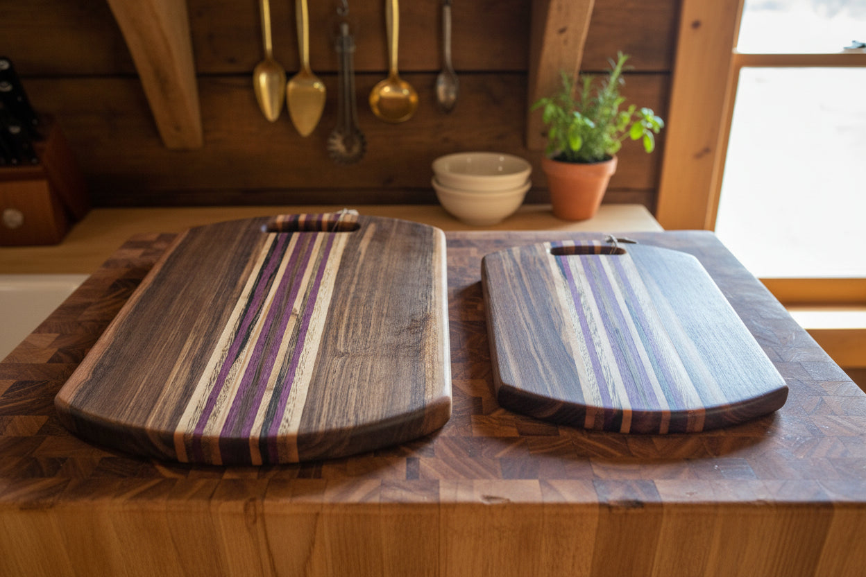 Handcrafted 2‑Piece Cutting Board Set with Handles
