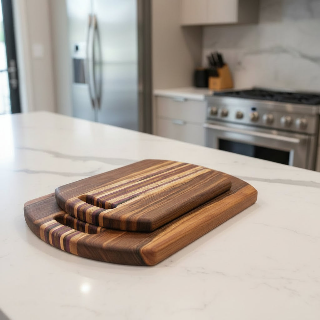 Handcrafted 2‑Piece Cutting Board Set with Handles