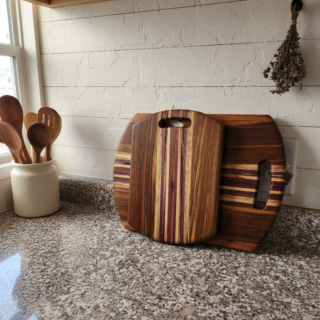 Handcrafted 2‑Piece Cutting Board Set with Handles