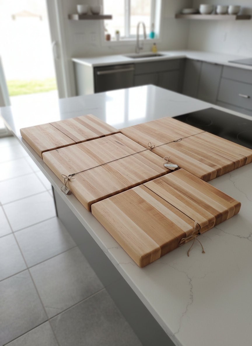 Hard Maple Edge‑Grain Cutting Board Set of 3 – 12x18, 12x12, 8x12