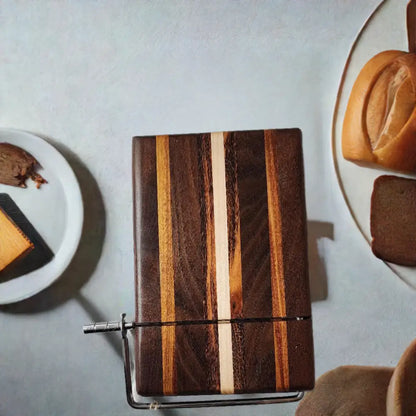 Artisan Cheese Slicer - Black Walnut Tigerwood and Maple - Cheese Cutter