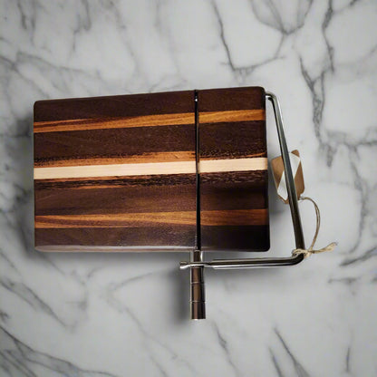 Artisan Cheese Slicer - Black Walnut Tigerwood and Maple - Cheese Cutter