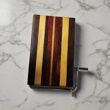 Artisan Cheese Slicer - Black Walnut Tigerwood Padauk and Yellowheart - Cheese Cutter