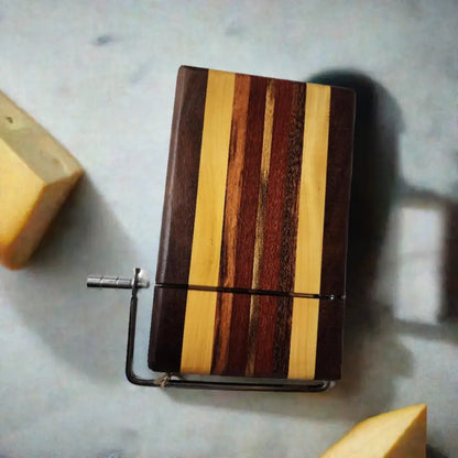 Artisan Cheese Slicer - Black Walnut Tigerwood Padauk and Yellowheart - Cheese Cutter