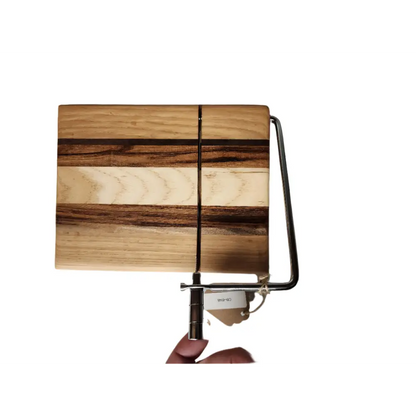 Artisan Cheese Slicer - Compact 6’’x7’’x3/4’’ Hickory and Black Walnut - Cheese Cutter