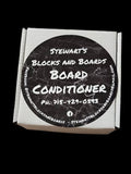 Stewart's Blocks and Boards Conditioner packaging, premium wood protection.