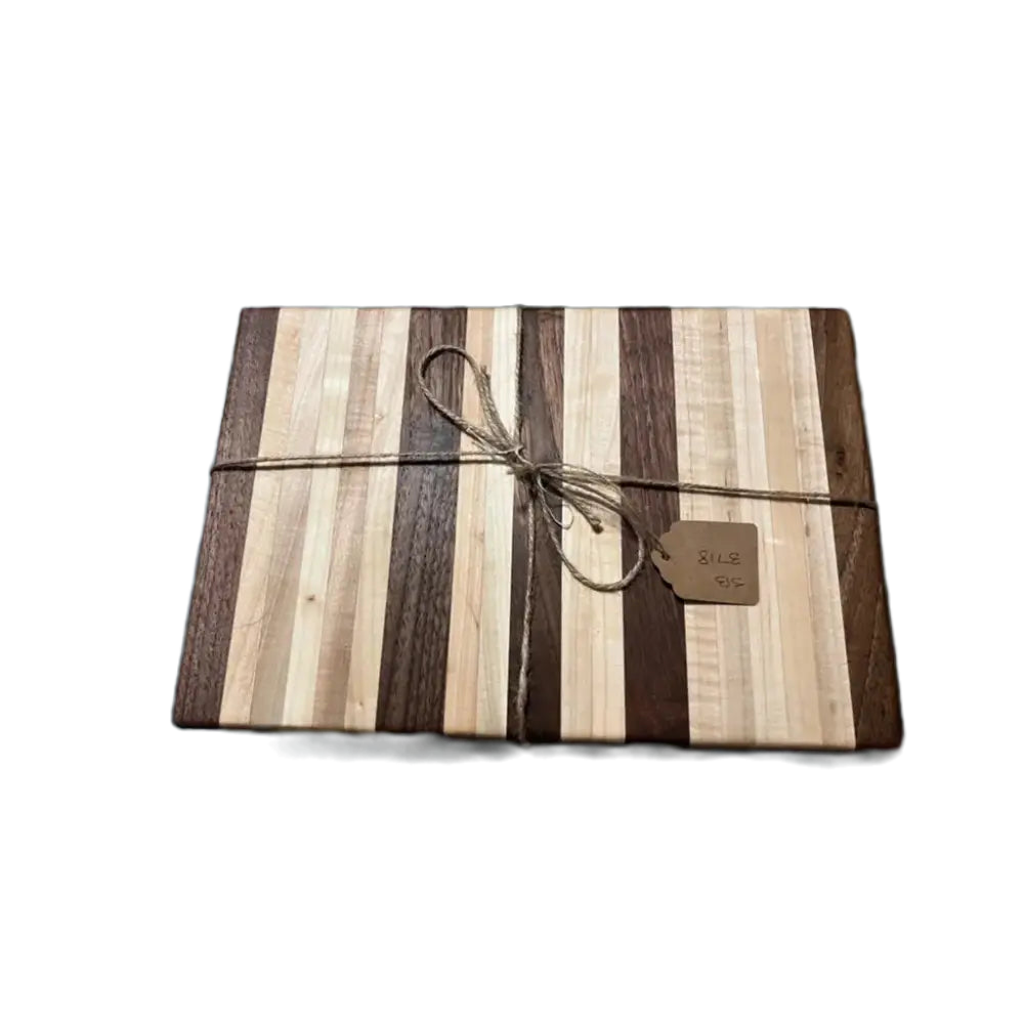 8" x 12" x 1.5" Handcrafted Cutting Board - Maple & Black Walnut, Eco-Friendly (SB-3718)