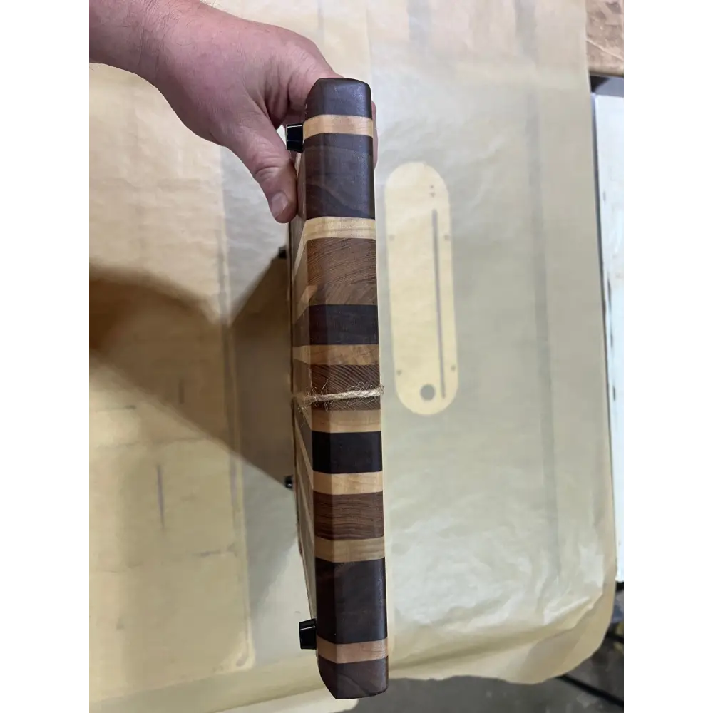 Handcrafted 12”x15”x1.5” Cutting Board - Black Walnut Maple Black Ash with Non-Slip Feet - Cutting Board