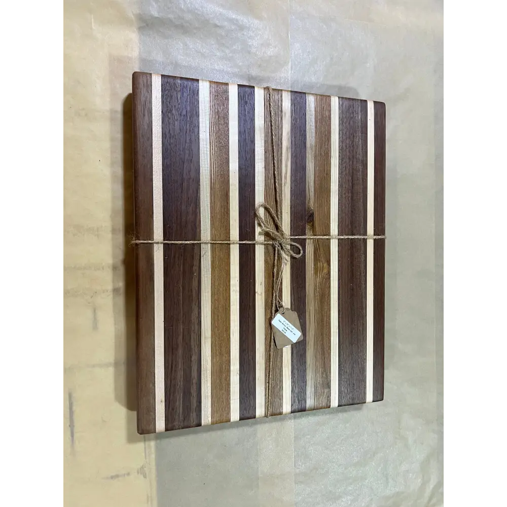 Handcrafted 12”x15”x1.5” Cutting Board - Black Walnut Maple Black Ash with Non-Slip Feet - Cutting Board