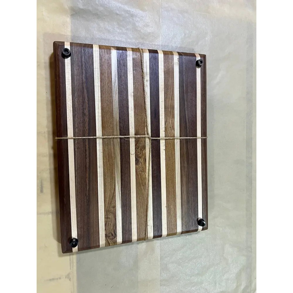 Handcrafted 12”x15”x1.5” Cutting Board - Black Walnut Maple Black Ash with Non-Slip Feet - Cutting Board