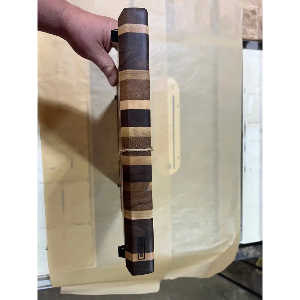 Handcrafted 12”x18”x1.5” Chopping Board - Black Walnut Maple Black Ash with Non-Slip Feet - Cutting Board