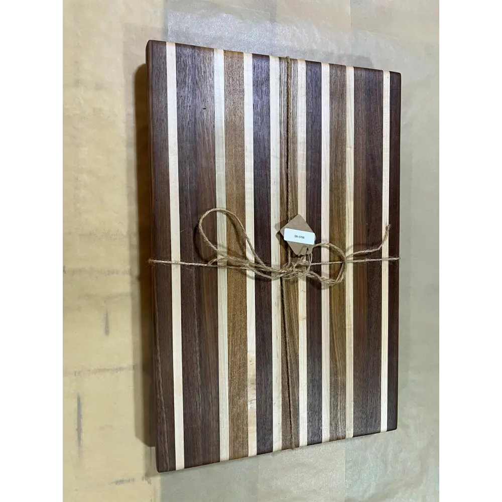 Handcrafted 12”x18”x1.5” Chopping Board - Black Walnut Maple Black Ash with Non-Slip Feet - Cutting Board