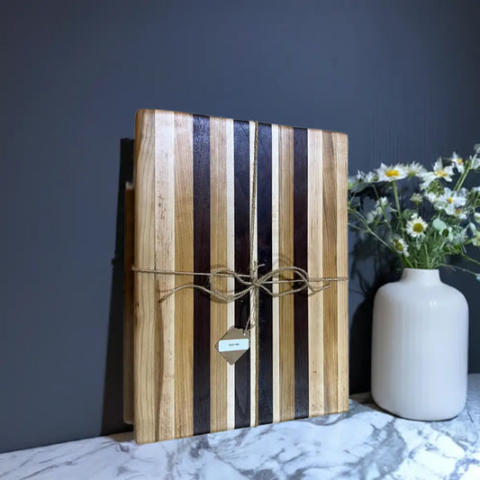 Handcrafted 12x16x1.5” Chopping Board - Black Walnut Cherry Maple with Non-Slip Feet - Cutting Board