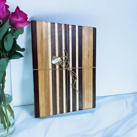 Handcrafted 12x16x1.5” Cutting Board - Black Walnut Cherry Maple with Non-Slip Feet - Cutting Board