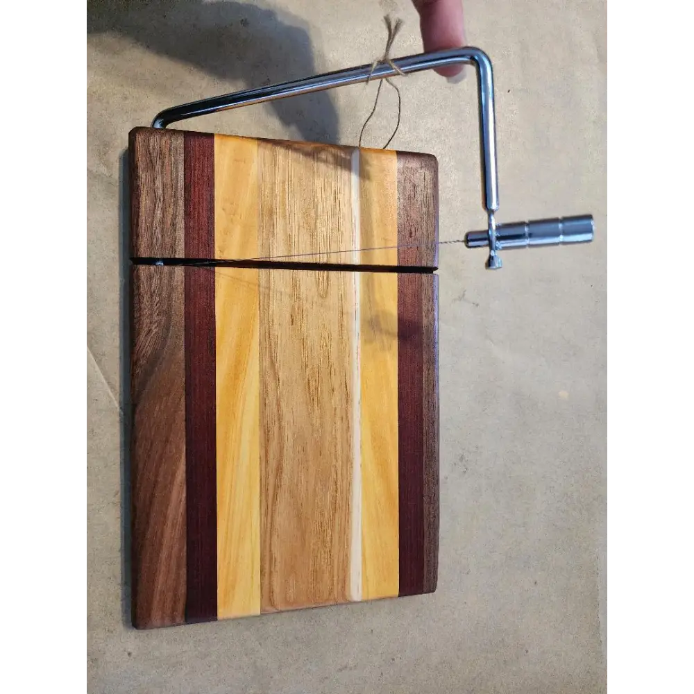 Handcrafted 6x9x3/4’’ Cheese Cutter - Bloodwood Black Walnut Canarywood Hickory - Cheese Cutter