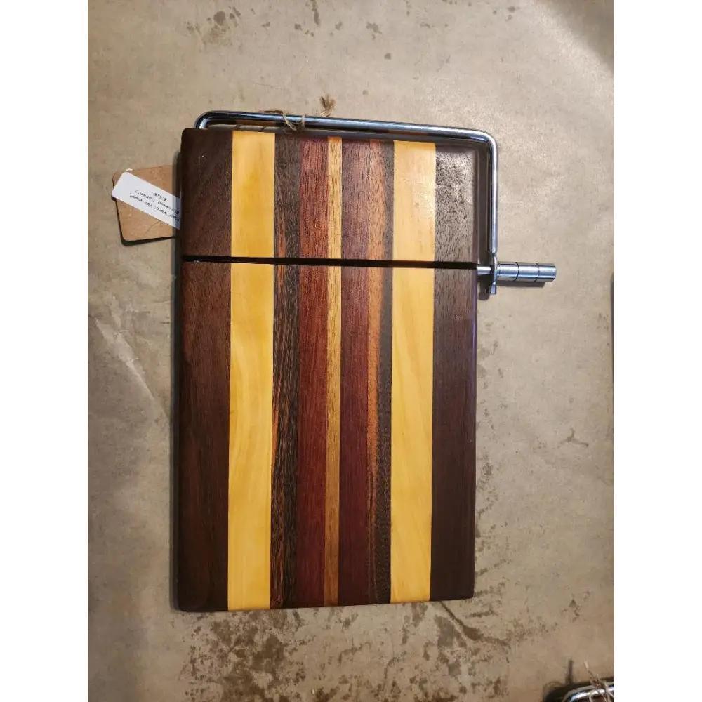 Handcrafted 6x9x3/4’’ Cheese Slicer - Black Walnut Yellowheart Bloodwood Tigerwood - Cheese Cutter