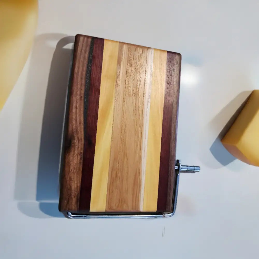 Handcrafted 6x9x3/4’’ Cheese Slicer - Bloodwood Black Walnut Canarywood Hickory - Cheese Cutter