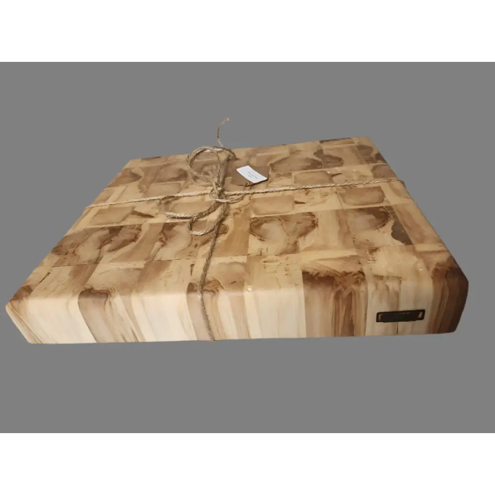 Handmade Butcher Block - Wormy Salted Maple with Non-Slip Feet (10’’x11 1/4’’x2’’) - Butcher Block