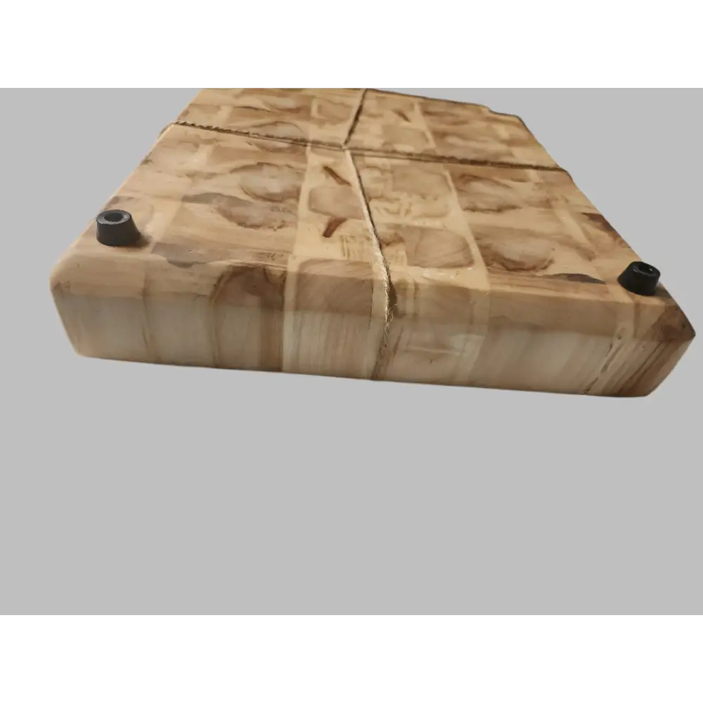 Handmade Butcher Block - Wormy Salted Maple with Non-Slip Feet (10’’x11 1/4’’x2’’) - Butcher Block