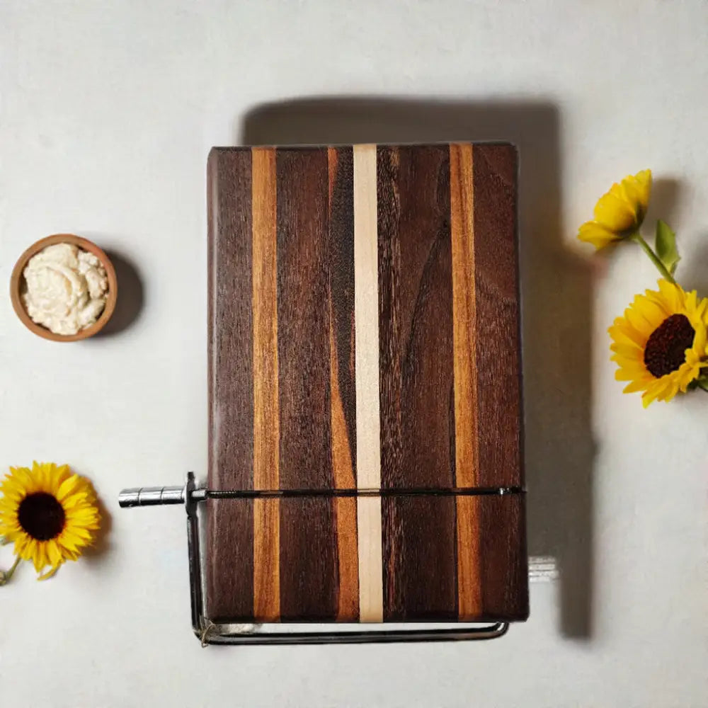 Handmade Cheese Slicer - Black Walnut Tigerwood and Maple - Cheese Cutter