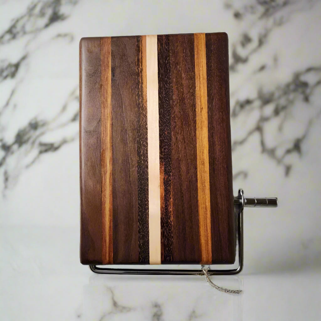 Handmade Cheese Slicer - Black Walnut Tigerwood and Maple - Cheese Cutter