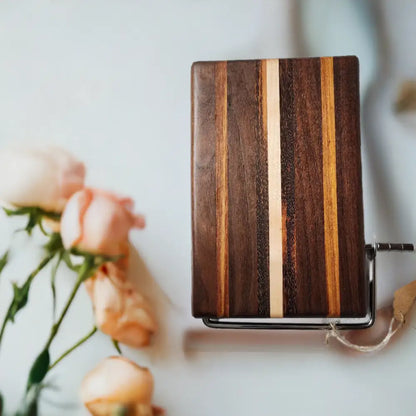 Handmade Cheese Slicer - Black Walnut Tigerwood and Maple - Cheese Cutter