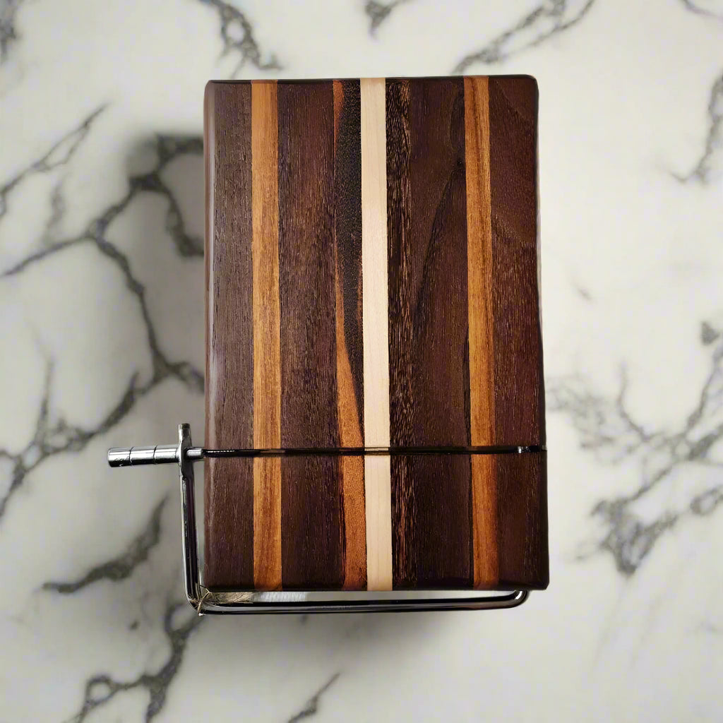 Handmade Cheese Slicer - Black Walnut Tigerwood and Maple - Cheese Cutter