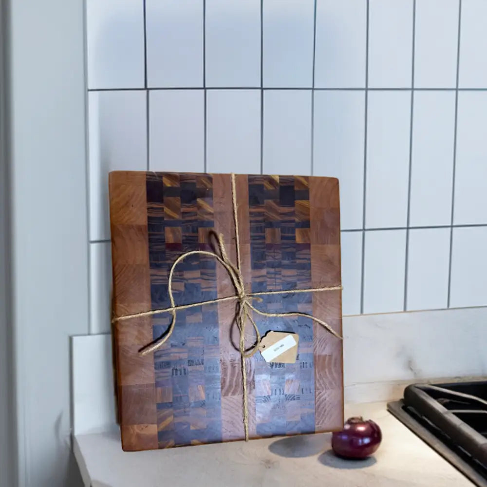 Premium Butcher Block 10’’x12’’x2’’ - Maple Zebrawood Canarywood Bloodwood Black Walnut with Non-Slip Feet