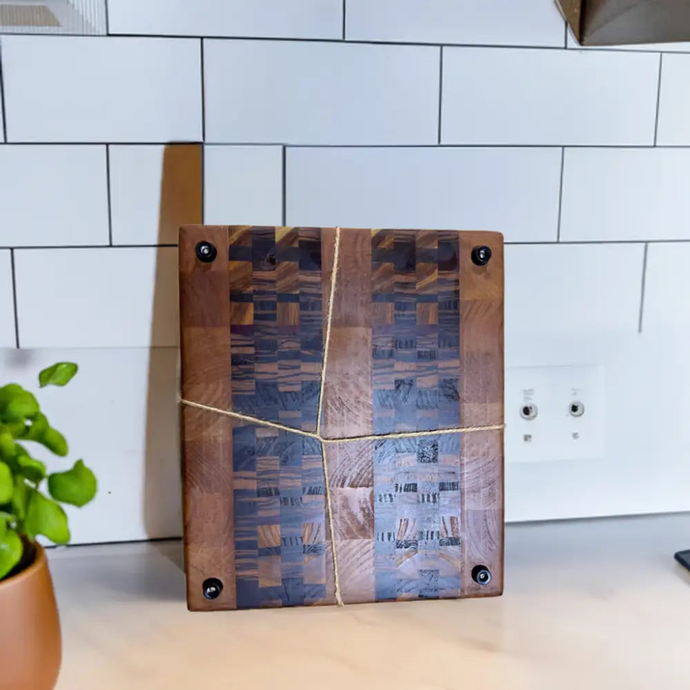 Premium Butcher Block 10’’x12’’x2’’ - Maple Zebrawood Canarywood Bloodwood Black Walnut with Non-Slip Feet