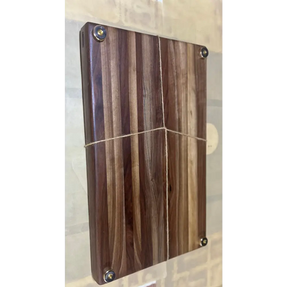 Premium Cutting Board 12’’x20’’x1.5’’ - Sappy Black Walnut with Polished Brass Non-Marking Feet(SB-3744) - Cutting Board