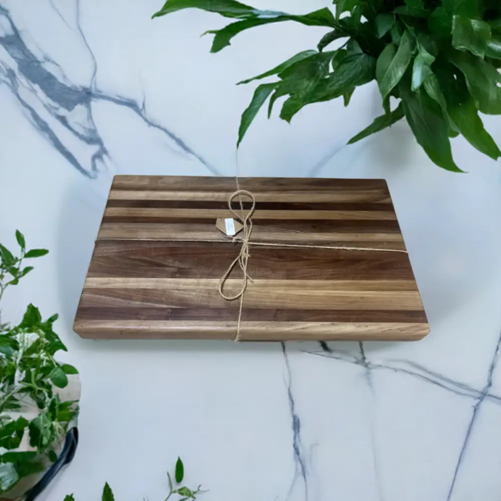 Premium Cutting Board 12’’x20’’x1.5’’ - Sappy Black Walnut with Polished Brass Non-Marking Feet(SB-3744) - Cutting Board