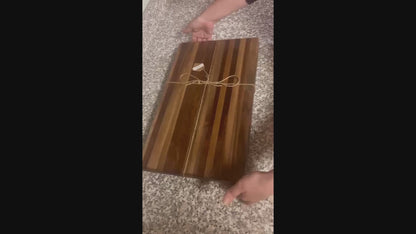 Premium Cutting Board 12"x20"x1.5" - Sappy Black Walnut with Polished Brass Non-Marking Feet(SB-3744)